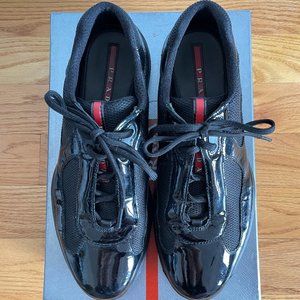 Men's Prada Black (Nero) Vernice Bike Sneakers